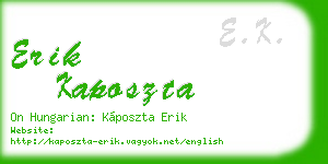 erik kaposzta business card